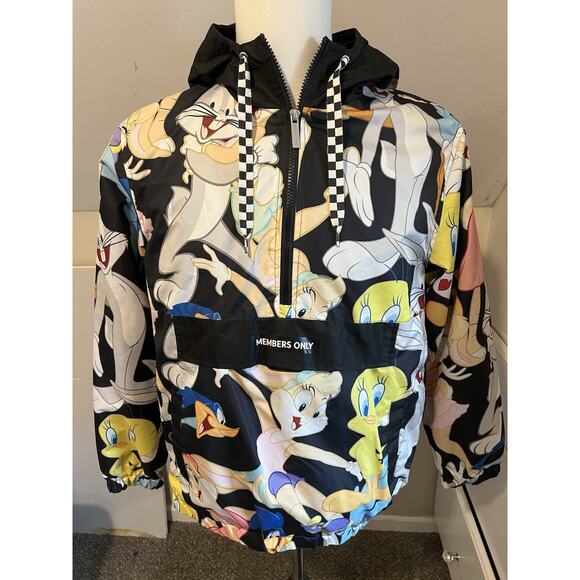 Looney Tunes‎ Members Only Hooded Wind Breaker Pullover Adult Small - Picture 1 of 5
